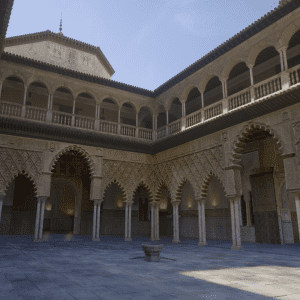 Intégration virtuelle en 3D du paviment et de la fontaine du Patio de las Doncellas 3 Integración Virtual en 3D del Patio de las Doncellas Cuadrado